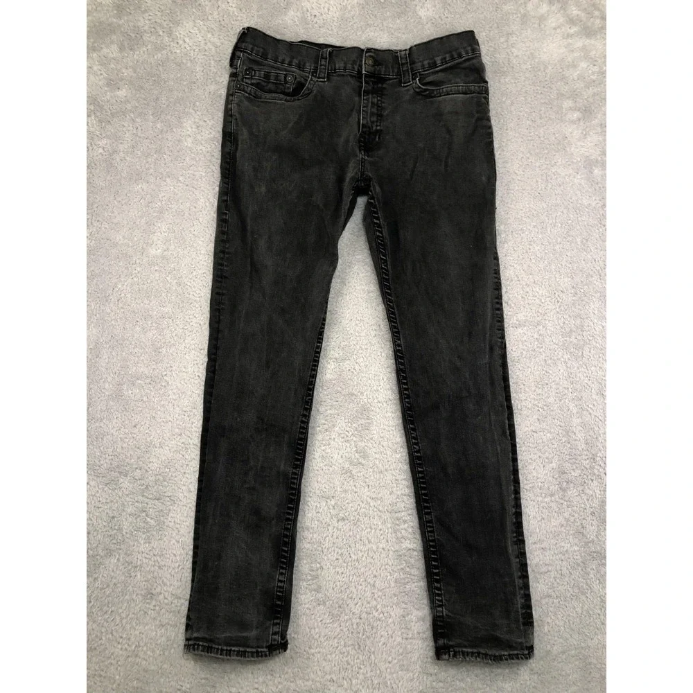 True Religion Jeans Men 36x32 (Tag 38) Black Geno Relaxed Slim Denim